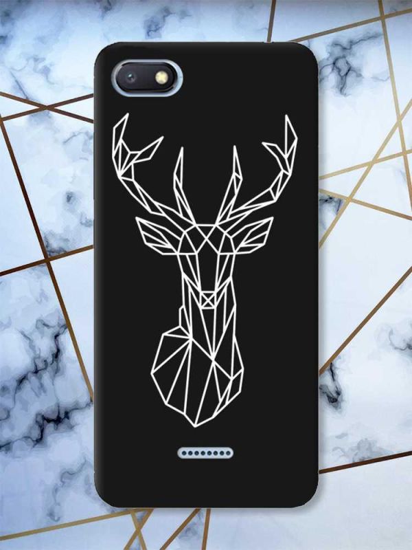Матовий чорний чохол на Xiaomi Redmi 6A Олень (принт 129)