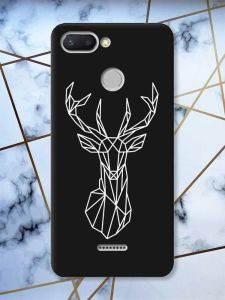 Матовий чорний чохол на Xiaomi Redmi 6 Олень (принт 129)