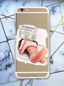Прозорий чохол на iPhone 6/6s :: Дівчина з газетою (принт 31)