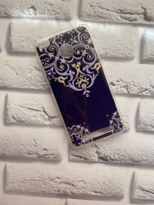 Силіконовий чохол для Xiaomi Redmi 3s Темно-фіолетовий, з камінцями