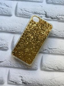 Силіконовий чохол із блискітками для iPhone 4/4S Золотий