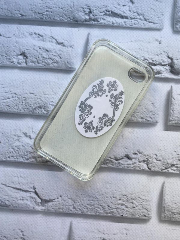 Силіконовий чохол із блискітками для iPhone 4/4S Голубий