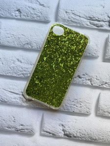 Силіконовий чохол із блискітками для iPhone 4/4S Зелений