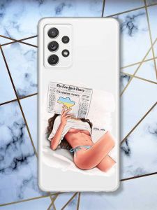 Прозорий чохол на Samsung Galaxy A72/A725  Дівчина з газетою (принт 31)