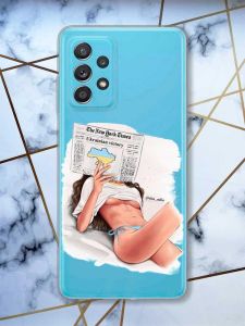 Прозорий чохол на Samsung Galaxy A52 Дівчина з газетою (принт 31)
