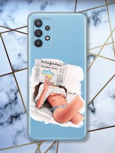 Прозорий чохол на Samsung Galaxy A32  Дівчина з газетою (принт 31)