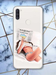 Прозорий чохол на Samsung Galaxy A11 Дівчина з газетою (принт 31)