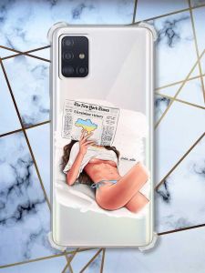 Чохол з потовщеними кутами на Samsung Galaxy A71 / A715 Дівчина з газетою (принт 31)