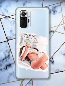 Прозорий чохол для Xiaomi Redmi Note 10 Pro/10 Pro Max Дівчина з газетою (принт 31)