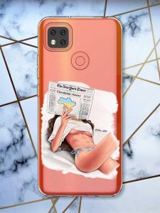 Прозорий чохол для Xiaomi Redmi 9C Дівчина з газетою (принт 31)