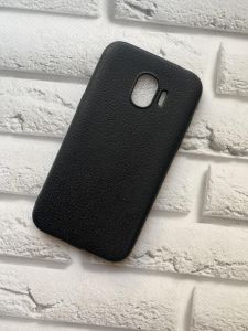 Силіконовий чохол, зроблений під шкіру, Samsung Galaxy J2 Pro 2018 J250 Чорний