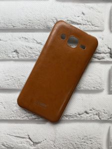 Силіконовий чохол з тисненням і прозорими боками для SAMSUNG J2 Коричневий