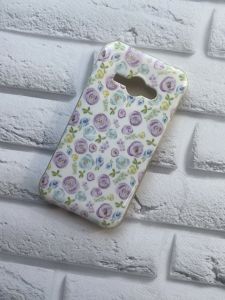 Силіконовий чохол із малюнком для SAMSUNG Galaxy J1Ace J110 Дрібні фіолетові квіти