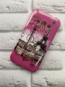 Силіконовий чохол із малюнком для SAMSUNG Galaxy J1Ace J110 Вежа на рожевому