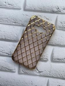 Силіконовий чохол для SAMSUNG Galaxy J1Ace J110 Ромби випуклі. Золота сітка