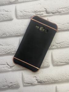 Силіконовий чохол з золотим бампером для SAMSUNG Galaxy J1Ace J110 Чорний