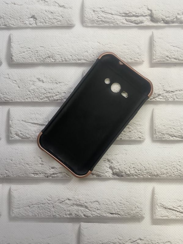 Силіконовий чохол з золотим бампером для SAMSUNG Galaxy J1Ace J110 Чорний
