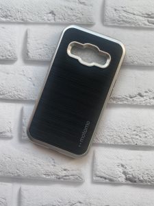 Чоловічий чохол Мотомо з накладкою для SAMSUNG Galaxy J1Ace J110 Срібний