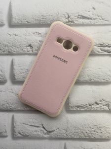 Силіконовий чохол з тисненням та вставкою для SAMSUNG Galaxy J1Ace J110 Рожевий