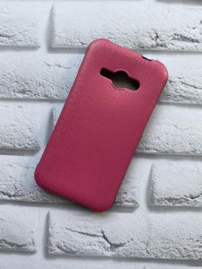 Силіконовий чохол з тисненням та чорними боками для SAMSUNG Galaxy J1Ace J110 Рожевий