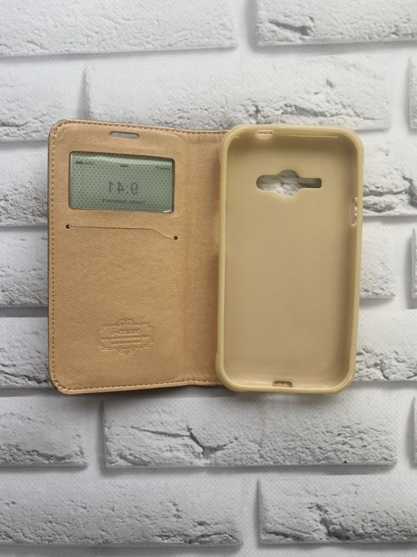 Чохол-книжка для SAMSUNG Galaxy J1Ace J110 Світло-коричневий
