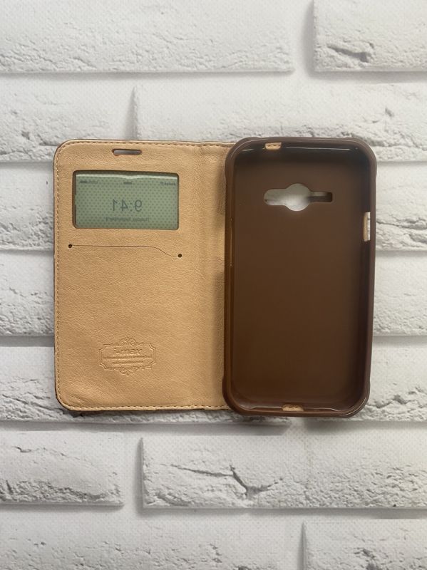 Чохол-книжка для SAMSUNG Galaxy J1Ace J110 Коричневий