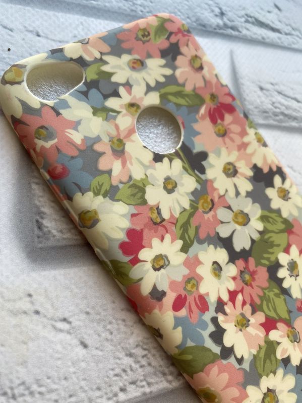 Силіконовий матовий чохол з малюнком для Xiaomi Redmi Note 5A Ромашки біло-рожеві