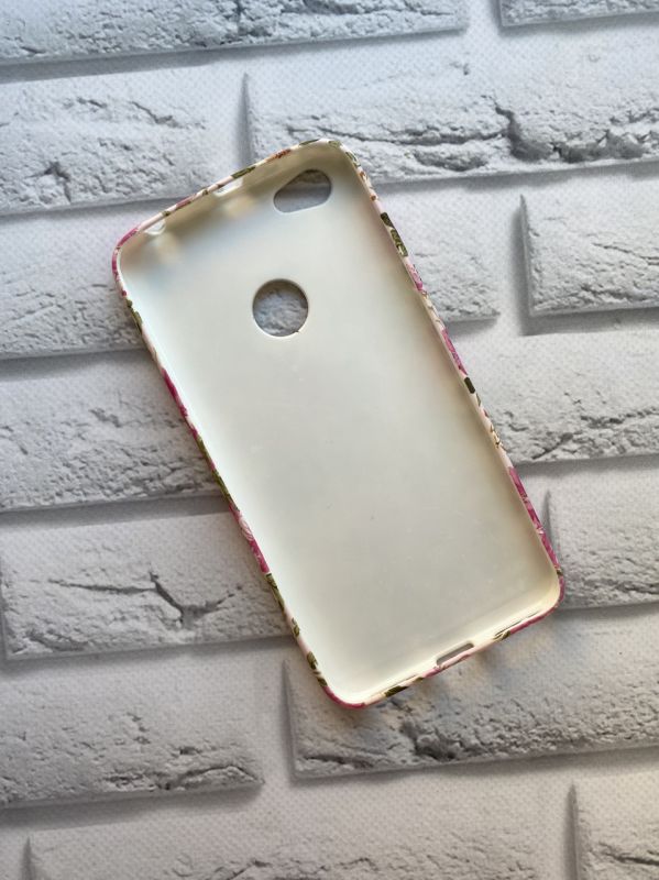 Силіконовий матовий чохол з малюнком для Xiaomi Redmi Note 5A Дрібні квіти на рожевому