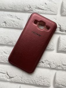 Силіконовий чохол з тисненням та вставкою для SAMSUNG J2 Бордовий