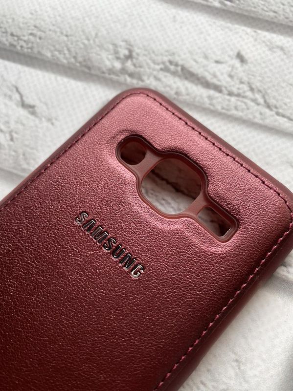 Силіконовий чохол з тисненням та вставкою для SAMSUNG J2 Бордовий
