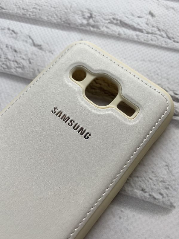 Силіконовий чохол з тисненням та вставкою для SAMSUNG J2 Білий