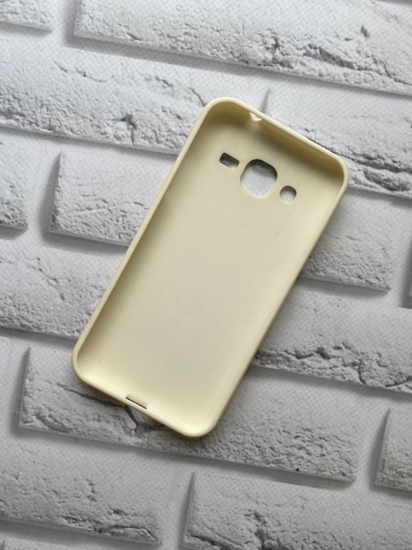 Силіконовий чохол з тисненням та вставкою для SAMSUNG J2 Білий