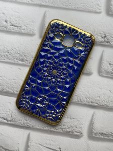 Силіконовий чохол для SAMSUNG Galaxy J2 Ромби випуклі. Синя павутинка