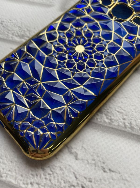 Силіконовий чохол для SAMSUNG Galaxy J2 Ромби випуклі. Синя павутинка