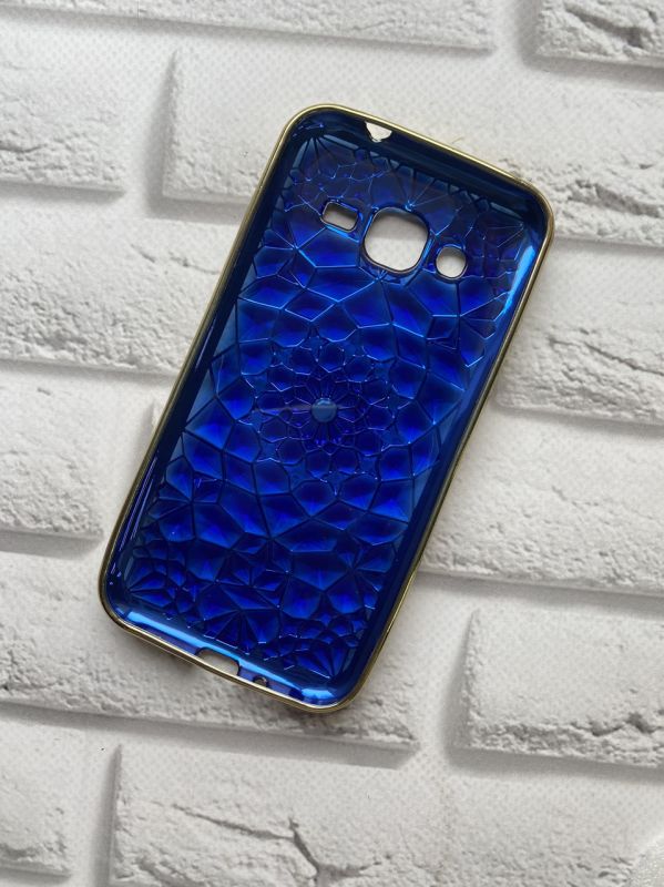 Силіконовий чохол для SAMSUNG Galaxy J2 Ромби випуклі. Синя павутинка