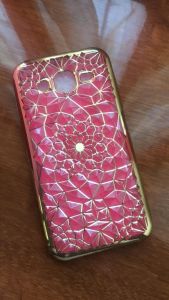 Силіконовий чохол для SAMSUNG Galaxy J2 Ромби випуклі. Рожева павутинка