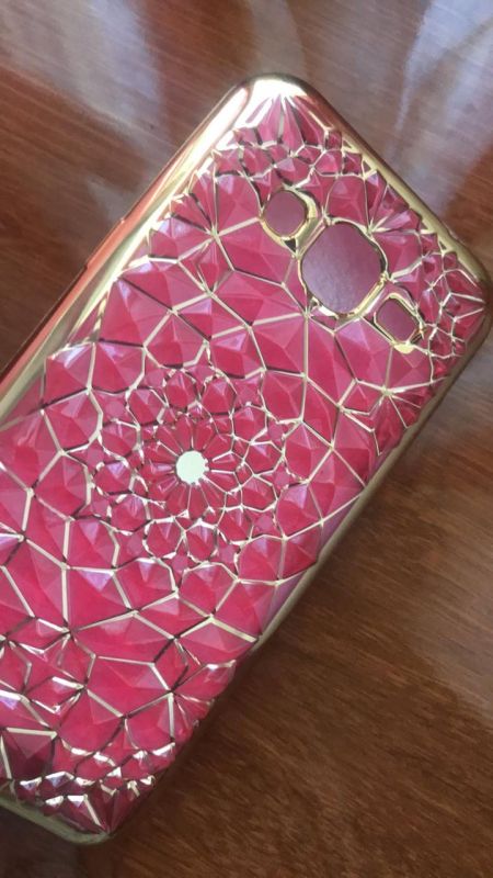 Силіконовий чохол для SAMSUNG Galaxy J2 Ромби випуклі. Рожева павутинка