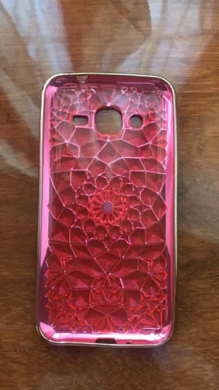 Силіконовий чохол для SAMSUNG Galaxy J2 Ромби випуклі. Рожева павутинка