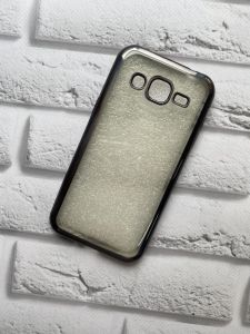 Силіконовий чохол із золотим обідком для SAMSUNG J2 Чорний