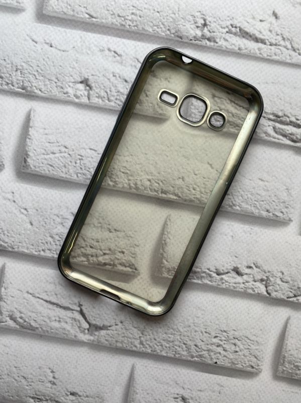 Силіконовий чохол із золотим обідком для SAMSUNG J2 Чорний