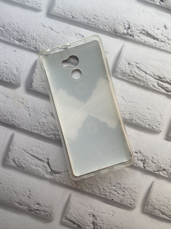 Силіконовий чохол з малюнком для Xiaomi Redmi 4 Орнамент. Фіолетовий на білому