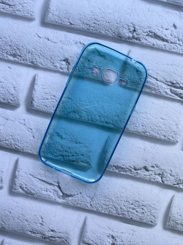Силіконовий прозорий чохол для SAMSUNG Galaxy J1/J100 Блакитний