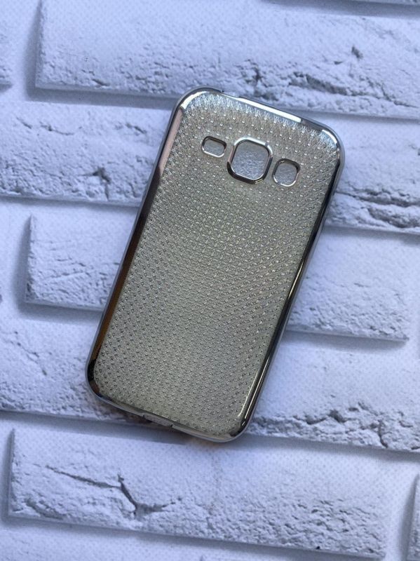 Силіконовий чохол з обідком для SAMSUNG Galaxy J1/J100 Сітка. Срібний