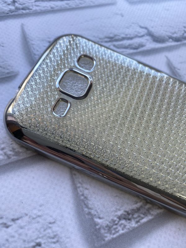 Силіконовий чохол з обідком для SAMSUNG Galaxy J1/J100 Сітка. Срібний