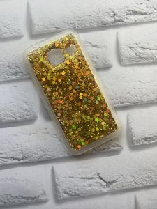Силіконовий чохол із влитими блискітками для SAMSUNG J1mini J105 Золотий