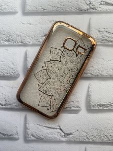 Силіконовий чохол із золотим обідком для SAMSUNG J1mini J105 Орнамент. Половина квітки