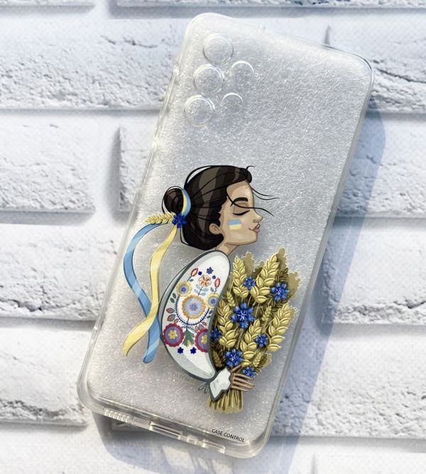 Прозорий чохол на Samsung Galaxy A13 4G Дівчина з колосками (патріотичний принт 172)