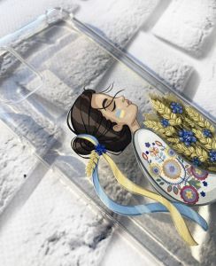 Чохол із потовщеними кутами на Samsung Galaxy A51 Українка з колосками (патріотичний принт 172)