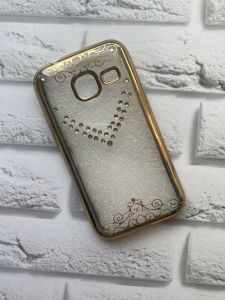 Силіконовий чохол із золотим обідком для SAMSUNG Galaxy J1mini J105 Трикутник