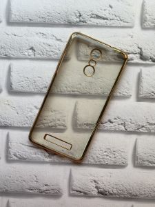 Силіконовий чохол із золотим обідком для Xiaomi Redmi Note 3 / Note 3 Pro Золотий